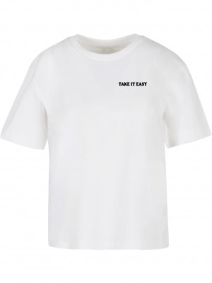 Тениска Take It Easy Flowers Tee white XXL