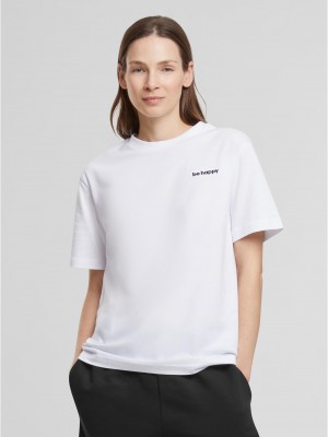 Тениска Be Happy Wording EMB Tee white XXL