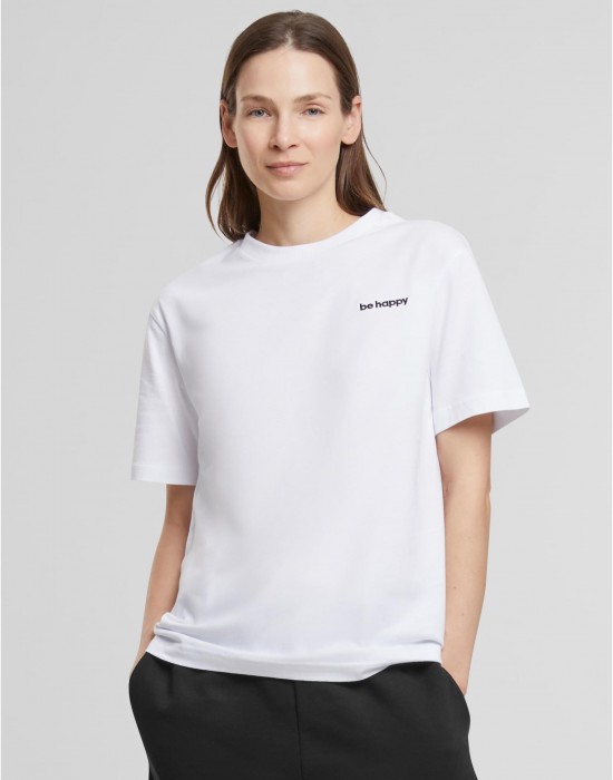 Тениска Be Happy Wording EMB Tee white XXL
