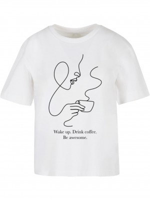 Тениска Drink Coffee Be Awesome Tee white XXL