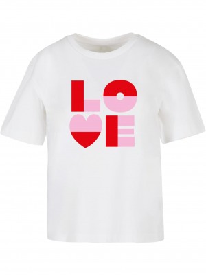 Тениска Love Heart Letters Tee white XXL