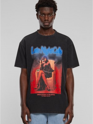 Тениска Late Night Calls Acid Heavy Oversize Tee black XXL