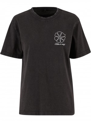 Тениска One Line Flowers Ladies Vintage Everyday Tee black XXL