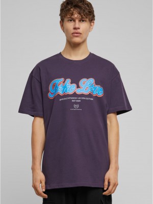 Тениска F*ke L*ve Heavy Oversize Tee purplenight XXL