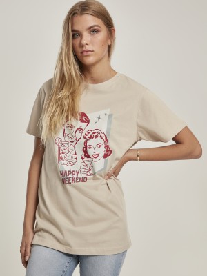 Тениска Ladies Happy Weekend Tee sand XS