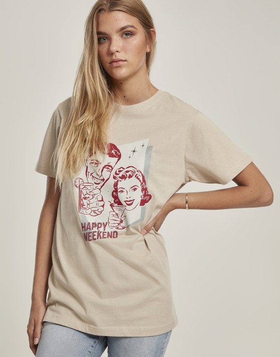 Тениска Ladies Happy Weekend Tee sand XS
