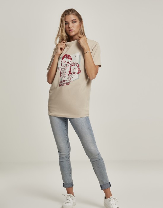 Тениска Ladies Happy Weekend Tee sand XS