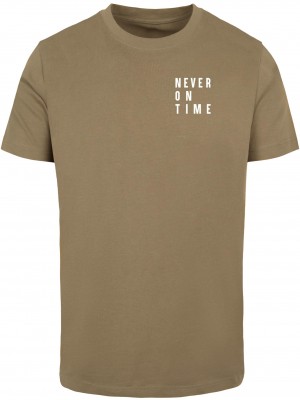Тениска Never On Time Tee olive XXL