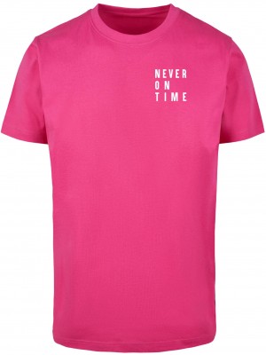 Тениска Never On Time Tee hibiskus pink XXL
