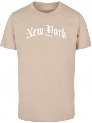 Тениска New York Wording Tee sand XXL