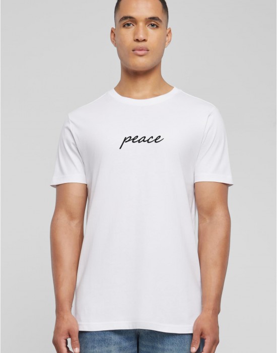 Тениска Peace Wording EMB Tee white XXL