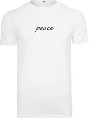 Тениска Peace Wording EMB Tee white XXL