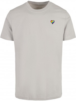 Тениска Glossy Heart Pride Tee lightasphalt XXL