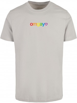 Тениска OMGay Rainbow Pride Tee lightasphalt XXL