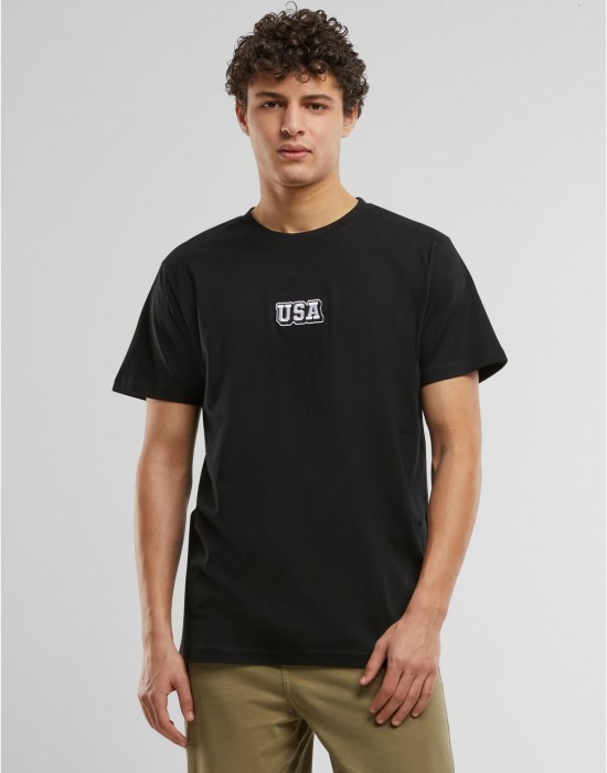Тениска USA College Wording Patch Tee black XXL Тениска USA College Wording Patch Tee black XXL