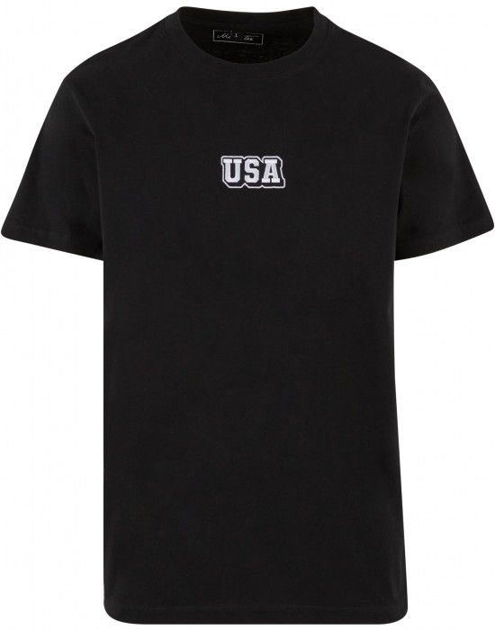 Тениска USA College Wording Patch Tee black XXL Тениска USA College Wording Patch Tee black XXL