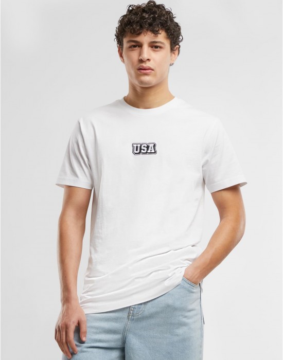 Тениска USA College Wording Patch Tee white XXL Тениска USA College Wording Patch Tee white XXL