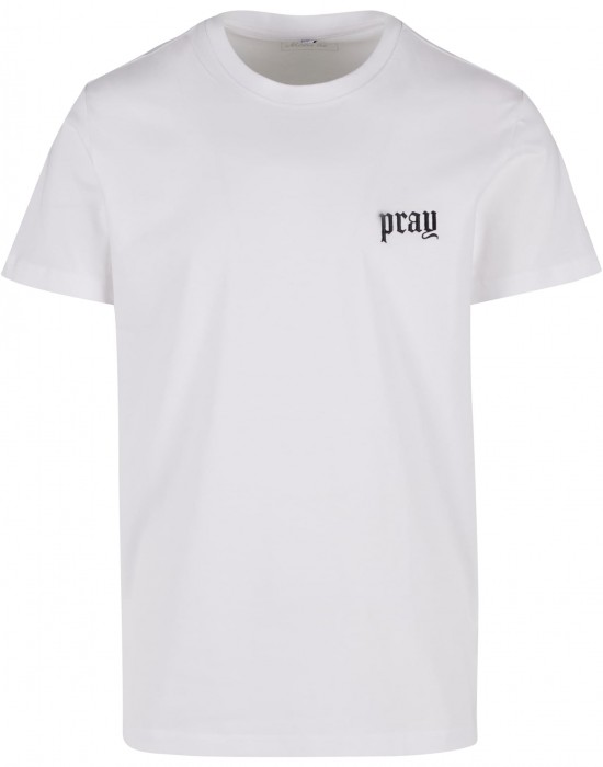 Тениска Pray Old English Wording EMB Tee white XXL Тениска Pray Old English Wording EMB Tee white XXL