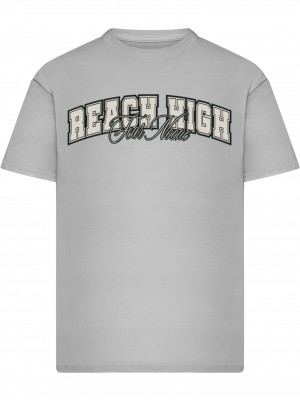 Тениска Reach High Fear None Oversize Tee lightasphalt XXL Тениска Reach High Fear None Oversize Tee lightasphalt XXL