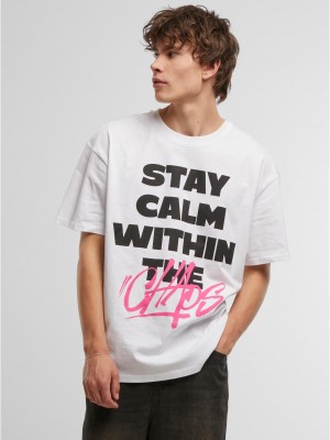 Тениска Stay Calm In Chaos Oversize Tee white XXL Тениска Stay Calm In Chaos Oversize Tee white XXL
