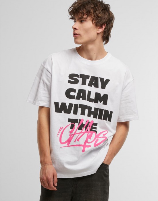 Тениска Stay Calm In Chaos Oversize Tee white XXL Тениска Stay Calm In Chaos Oversize Tee white XXL