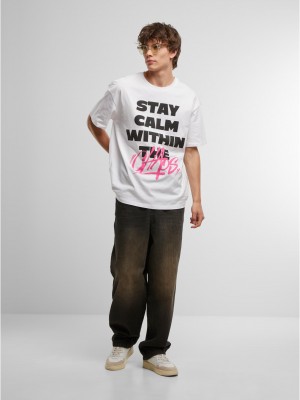 Тениска Stay Calm In Chaos Oversize Tee white XXL Тениска Stay Calm In Chaos Oversize Tee white XXL