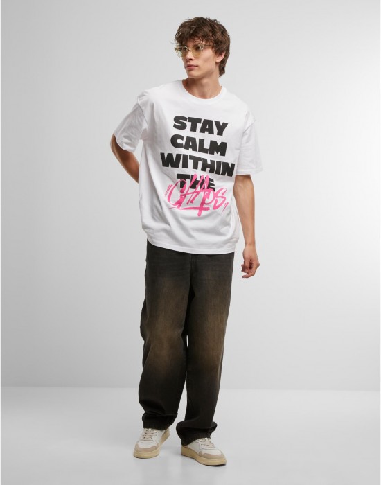 Тениска Stay Calm In Chaos Oversize Tee white XXL Тениска Stay Calm In Chaos Oversize Tee white XXL