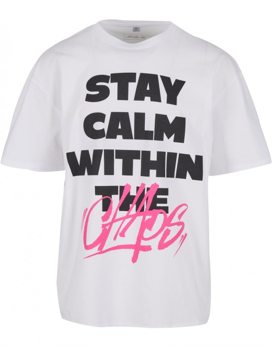 Тениска Stay Calm In Chaos Oversize Tee white XXL Тениска Stay Calm In Chaos Oversize Tee white XXL