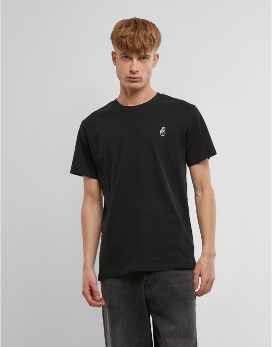 Тениска Crossed Fingers Handsign EMB Tee black XXL Тениска Crossed Fingers Handsign EMB Tee black XXL