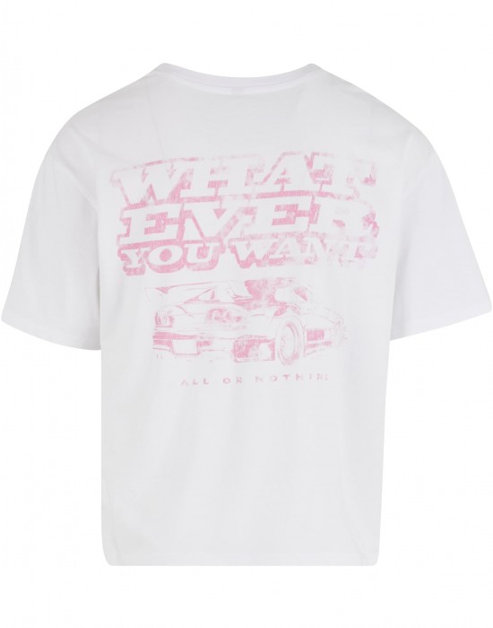 Тениска What Ever Car Cropped Oversize Tee white XXL Тениска What Ever Car Cropped Oversize Tee white XXL