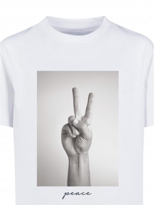 Детска Тениска Kids Peace Sign Tee white 158/164