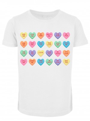 Детска Тениска Kids Sweet Heart Candy Tee white 158/164