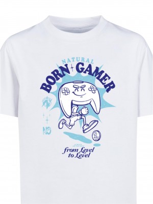 Детска Тениска Kids Natural Born Gamer Vintage Tee white 158/164