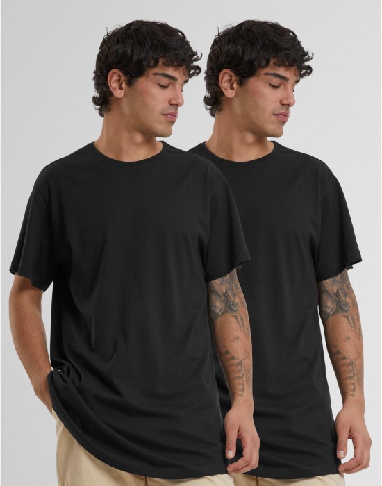 2 Броя Изчистени Мъжки ТенискиPre-Pack Shaped Long Tee 2-Pack black XXL 2 Броя Изчистени Мъжки ТенискиPre-Pack Shaped Long Tee 2-Pack black XXL