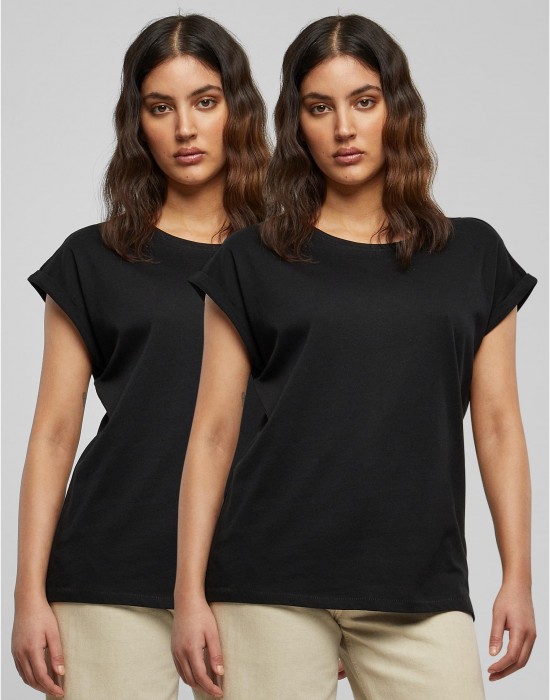 2 Броя Изчистени Дамски ТенискиPre-Pack Ladies Extended Shoulder Tee 2-Pack black XXL 2 Броя Изчистени Дамски ТенискиPre-Pack Ladies Extended Shoulder Tee 2-Pack black XXL