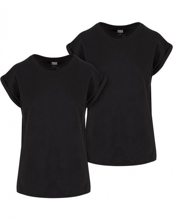 2 Броя Изчистени Дамски ТенискиPre-Pack Ladies Extended Shoulder Tee 2-Pack black XXL 2 Броя Изчистени Дамски ТенискиPre-Pack Ladies Extended Shoulder Tee 2-Pack black XXL