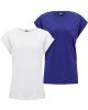 2 Броя Изчистени Дамски ТенискиPre-Pack Ladies Extended Shoulder Tee 2-Pack white+bluepurple XXL