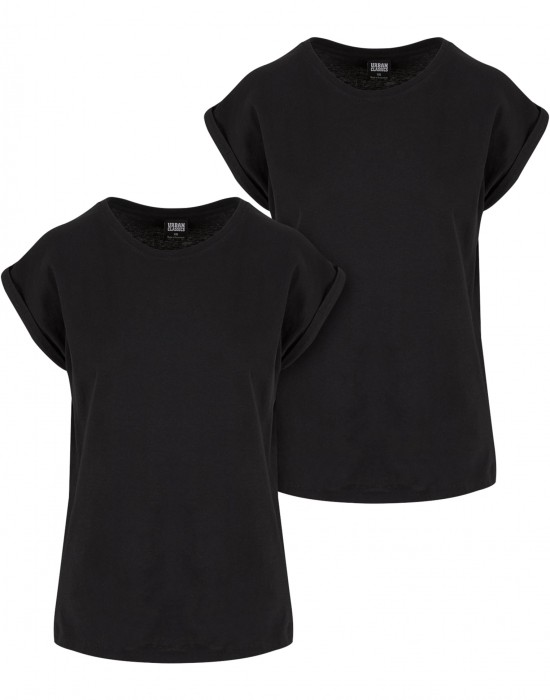 2 Броя Изчистени Дамски ТенискиPre-Pack Ladies Extended Shoulder Tee 2-Pack black XXL 2 Броя Изчистени Дамски ТенискиPre-Pack Ladies Extended Shoulder Tee 2-Pack black XXL