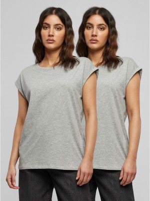2 Броя Изчистени Дамски ТенискиPre-Pack Ladies Extended Shoulder Tee 2-Pack grey XS