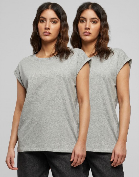 2 Броя Изчистени Дамски ТенискиPre-Pack Ladies Extended Shoulder Tee 2-Pack grey XS 2 Броя Изчистени Дамски ТенискиPre-Pack Ladies Extended Shoulder Tee 2-Pack grey XS