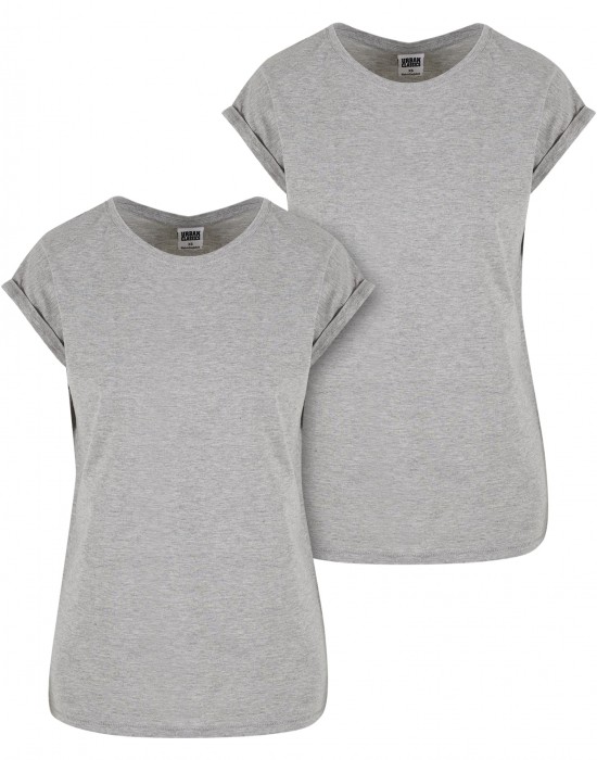 2 Броя Изчистени Дамски ТенискиPre-Pack Ladies Extended Shoulder Tee 2-Pack grey XS 2 Броя Изчистени Дамски ТенискиPre-Pack Ladies Extended Shoulder Tee 2-Pack grey XS