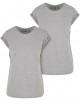 2 Броя Изчистени Дамски ТенискиPre-Pack Ladies Extended Shoulder Tee 2-Pack grey XS 2 Броя Изчистени Дамски ТенискиPre-Pack Ladies Extended Shoulder Tee 2-Pack grey XS