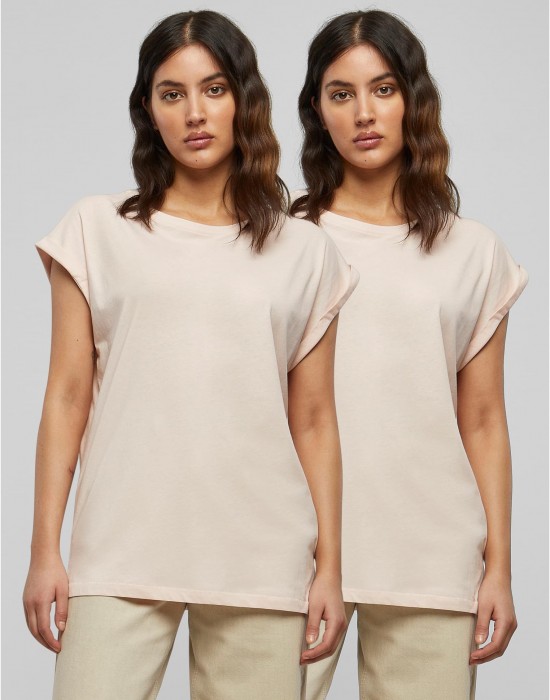 2 Броя Изчистени Дамски ТенискиPre-Pack Ladies Extended Shoulder Tee 2-Pack pink XS 2 Броя Изчистени Дамски ТенискиPre-Pack Ladies Extended Shoulder Tee 2-Pack pink XS