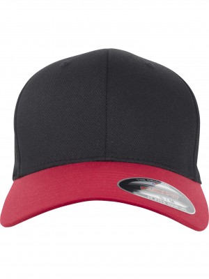 Шапка с козирка в черно и червено Flexfit Wooly Combed 2-Tone Шапка с козирка в черно и червено Flexfit Wooly Combed 2-Tone