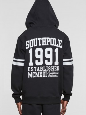 Суичър с цип Southpole College Zip Hoody black/white XXL Суичър с цип Southpole College Zip Hoody black/white XXL