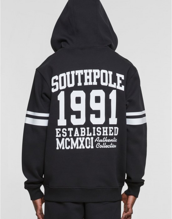 Суичър с цип Southpole College Zip Hoody black/white XXL
