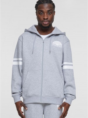 Суичър с цип Southpole College Zip Hoody heathergrey/white XXL Суичър с цип Southpole College Zip Hoody heathergrey/white XXL