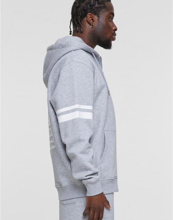 Суичър с цип Southpole College Zip Hoody heathergrey/white XXL