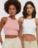 2 Броя Дамски Потници Ladies Cropped Rib Top 2-Pack lemonadepink+white XXL