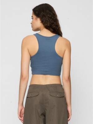 2 Броя Дамски Потници Ladies Cropped Rib Top 2-Pack vintageblue+black XXL